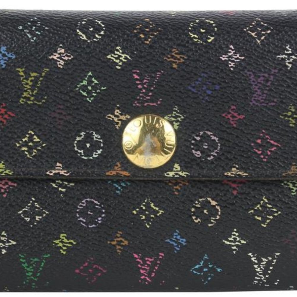 Louis Vuitton Black Multicolor Sarah Long Wallet